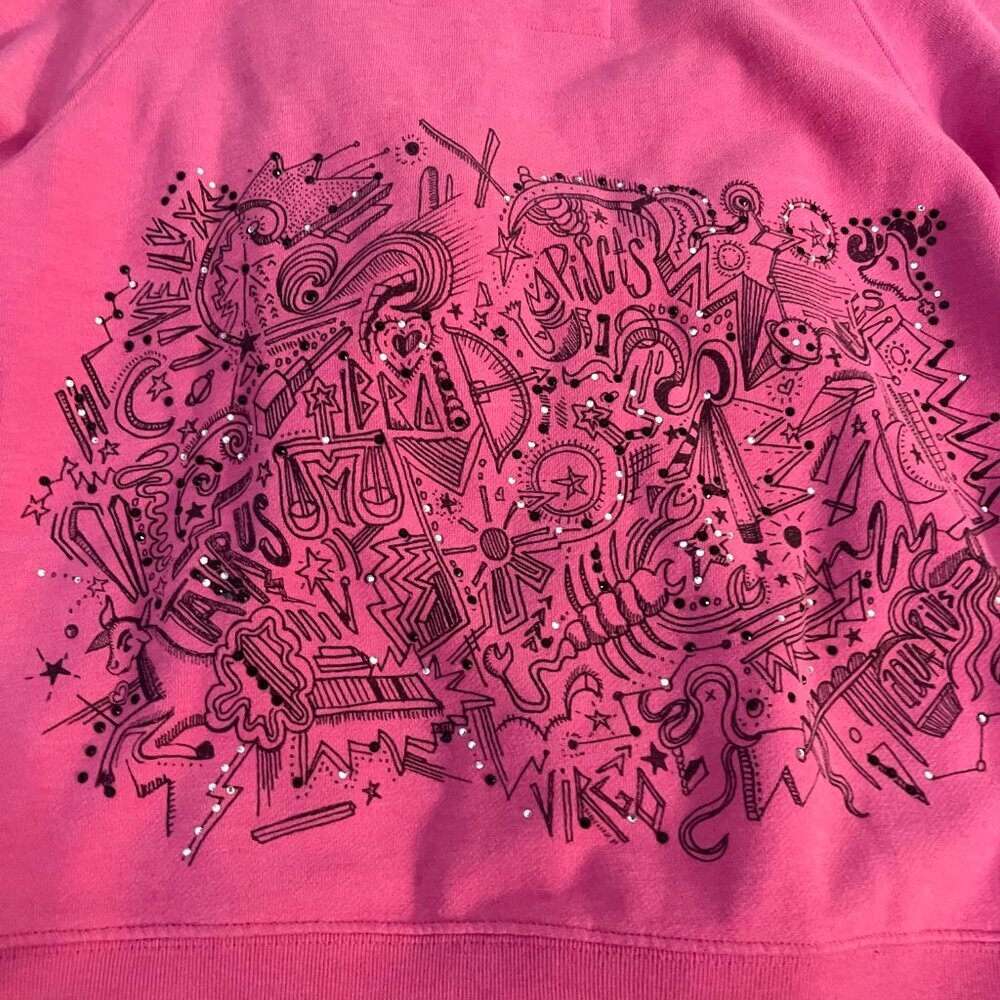 RARE Y2K Victoria’s Secret Zodiac Rhinestone Zip Hoodie M - Picture 4 of 7